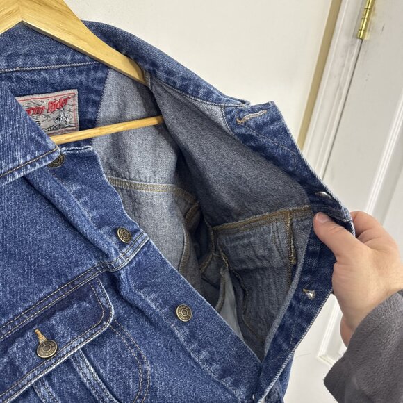 Vintage MWG Storm Rider Jean Denim Jacket Men L Trucker - Picture 8 of 8